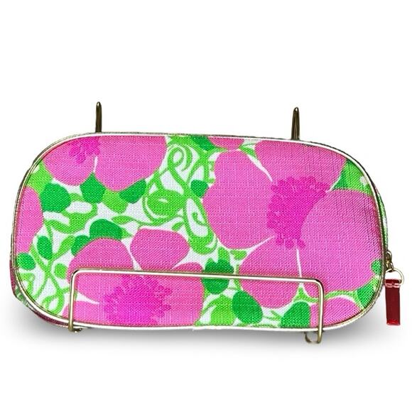 Lilly Pulitzer for Estee Lauder Cosmetic Bag Floral Bright Colorful Vibrant Pink - Picture 3 of 4